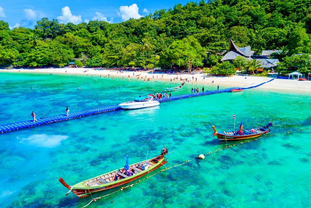 Top View of Banana beach, Coral Island, Phuket