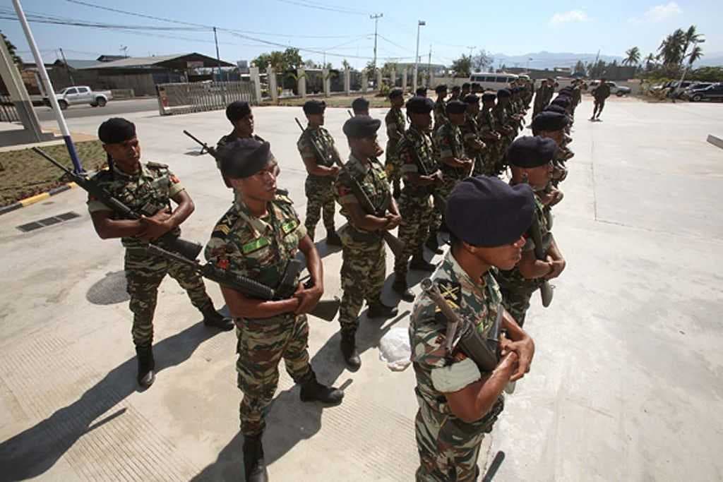 F-FDTL soldiers standing in formation