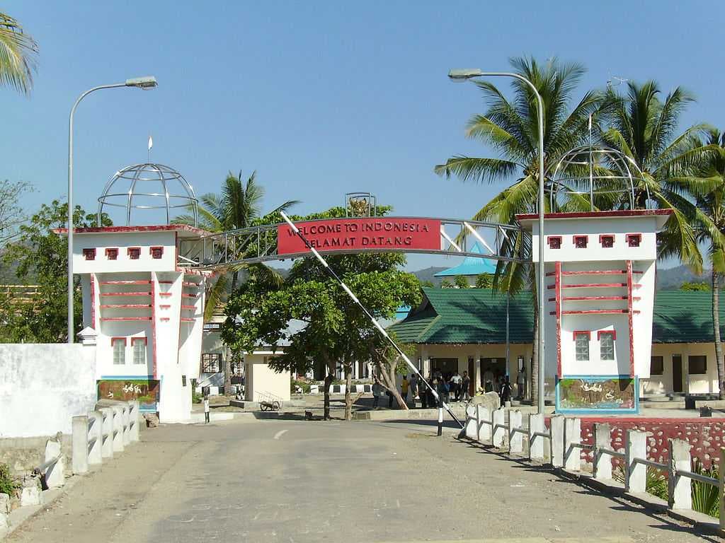 Indonesia-East Timor border in Motaain