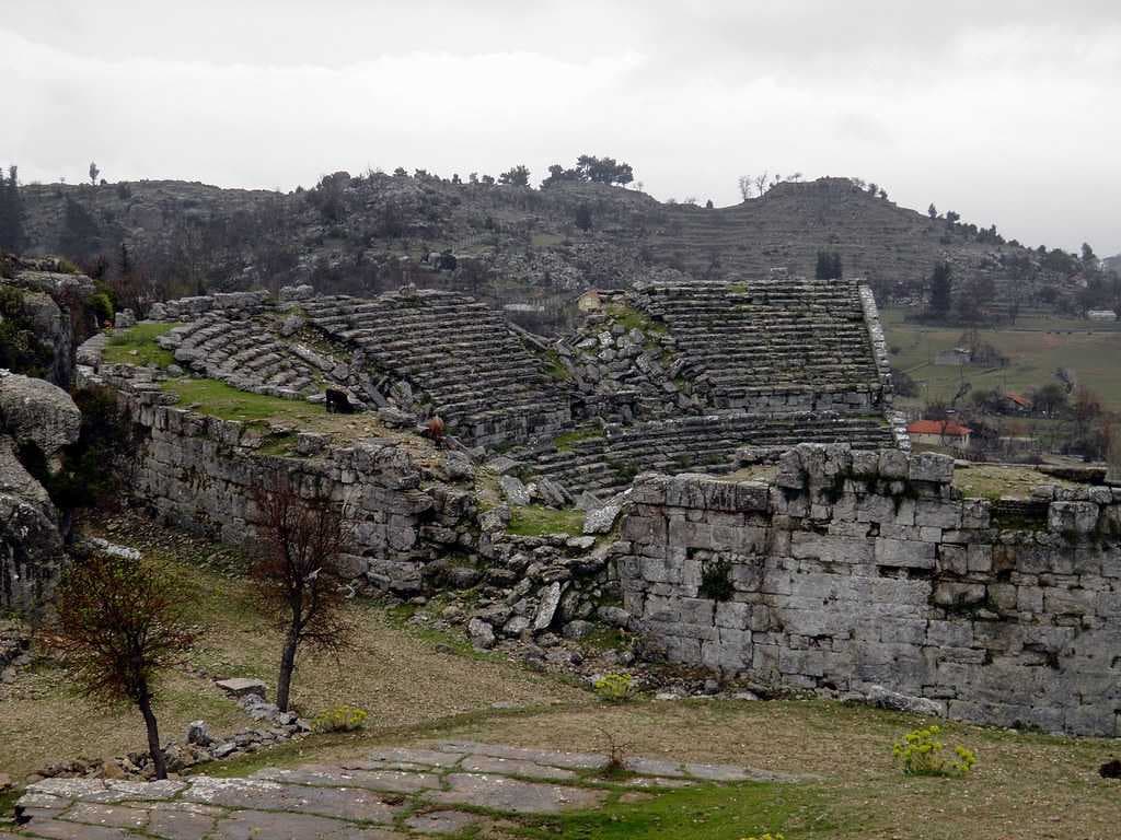 Remains of the Roman theatre at Side's Selge Ruins