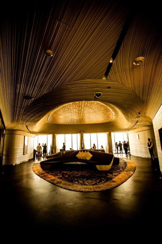The stairway inside At The Top Burj Khalifa