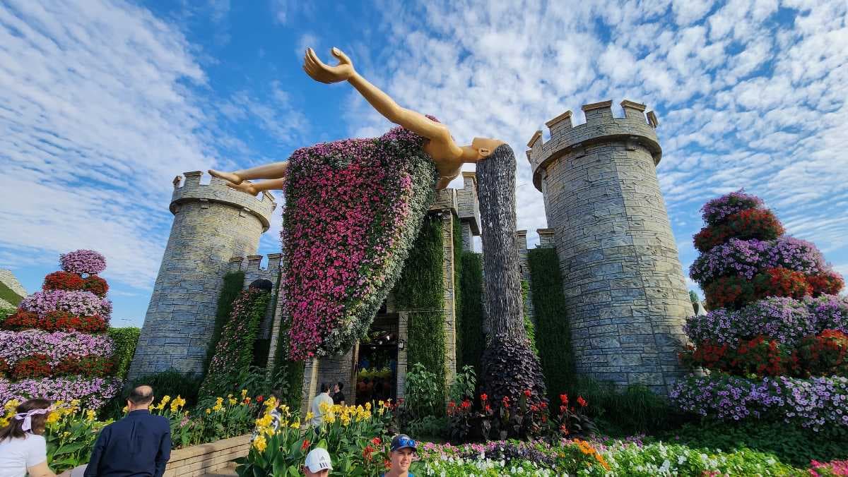 Floating Lady at Miracle Garden Dubai