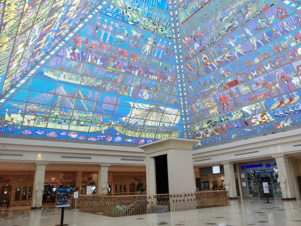 Glass Pyramid Ceiling at Wafi Mall