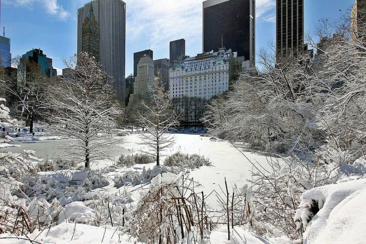 NYC covered in snow in winters