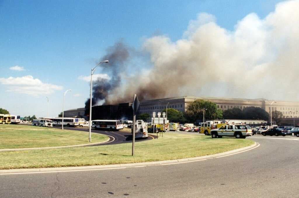 Smoke rising from the Pentagon following the September 11 attacks