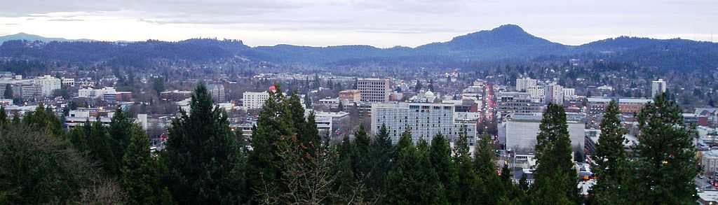 Spencer Butte can be seen from much of the city.