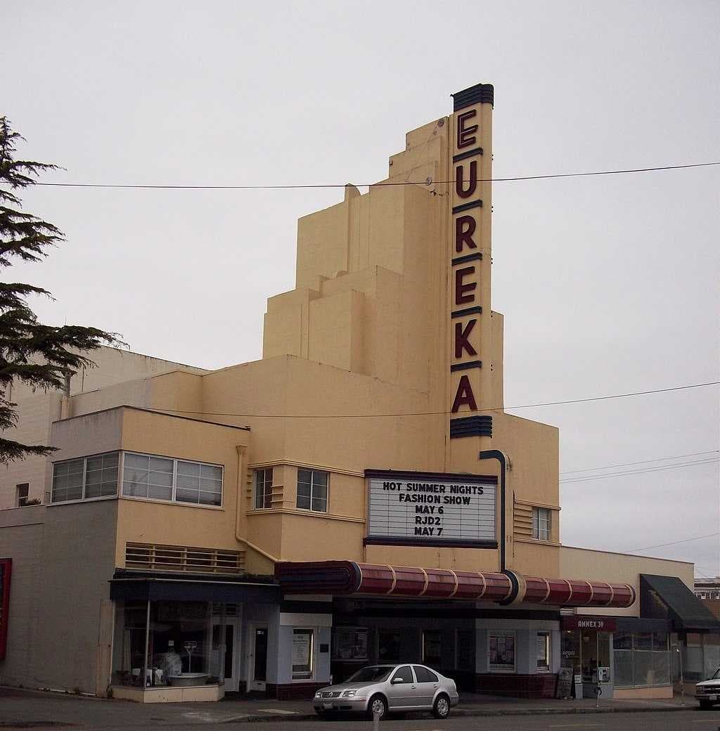 The Eureka Theatre (built in 1937) is on the National Register of Historic Places. It is listed as a Streamline Moderne Theater.