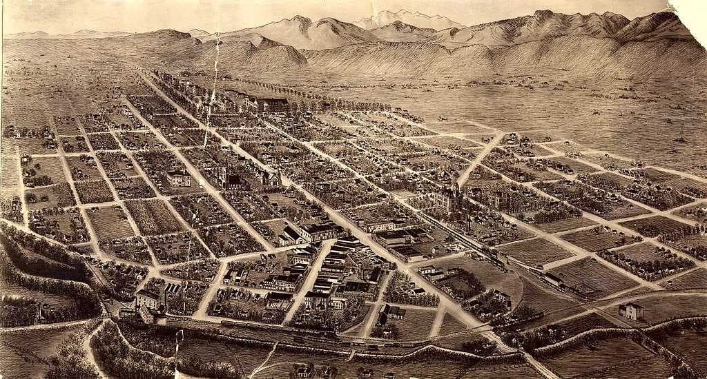 Nineteenth-century bird's-eye view of Fort Collins