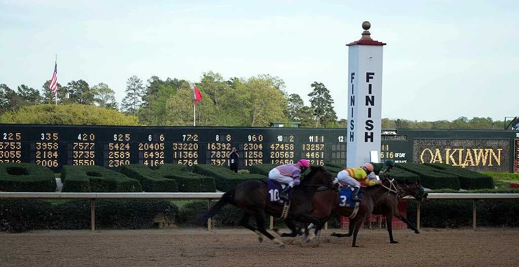 Finish line at the 2013 Arkansas Derby