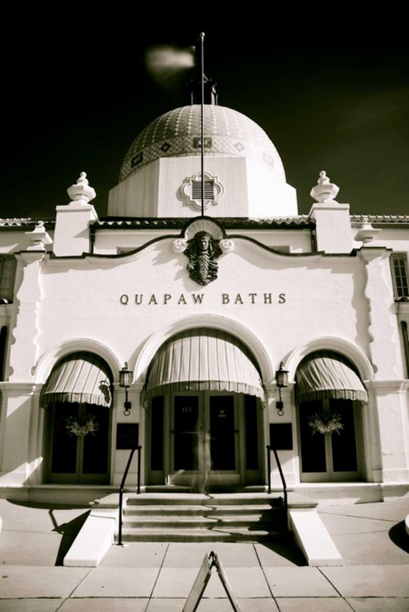 The Quapaw Bathhouse, along Hot Springs' famed "Bathhouse Row"