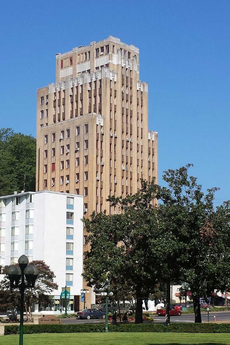 The Medical Arts Building towers over Central Avenue.
