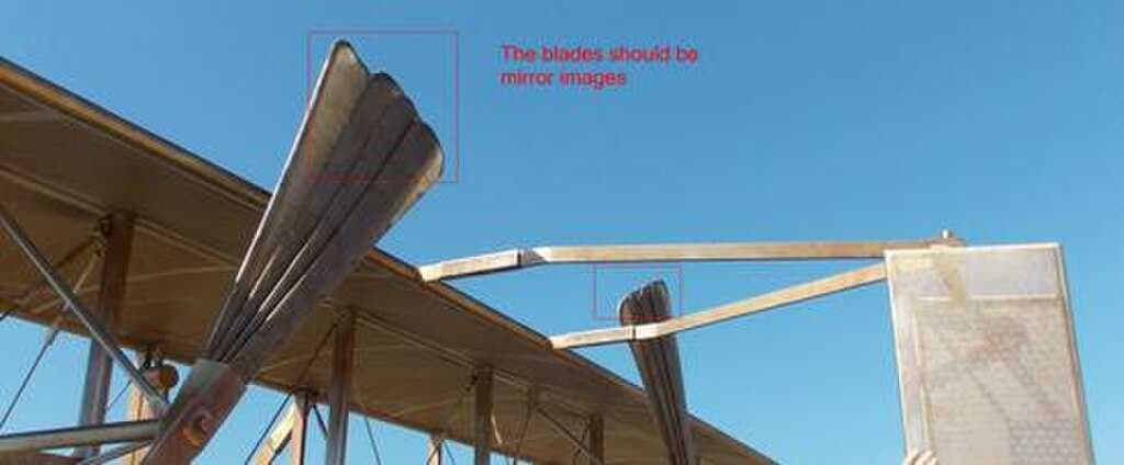 Note the staggering of the sections of the prop