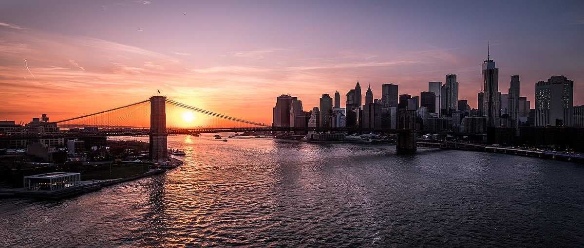 Sunset in Brooklyn Bridge, NYC