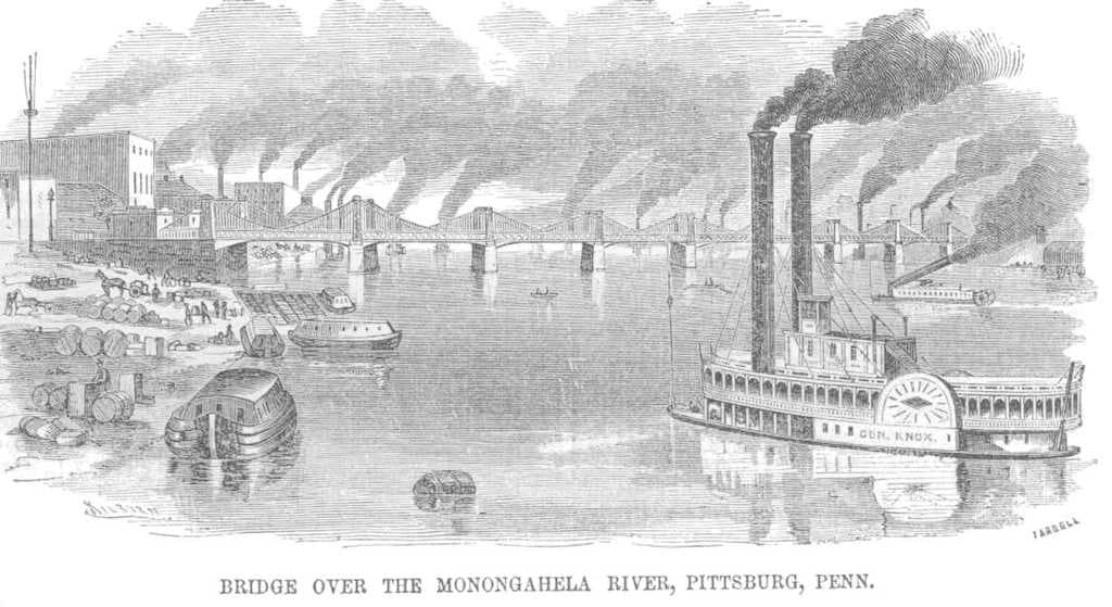 Monongahela River and its surroundings, 1857