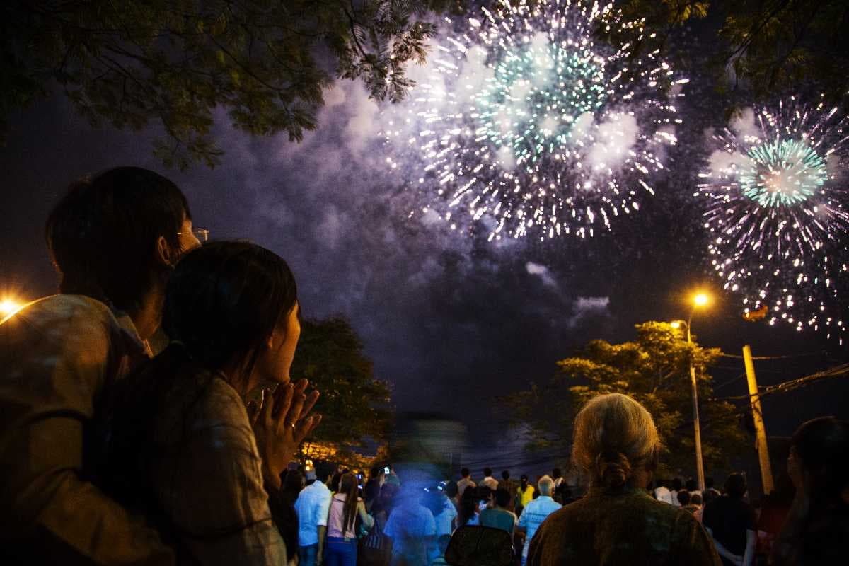 Fireworks during Chinese New Year