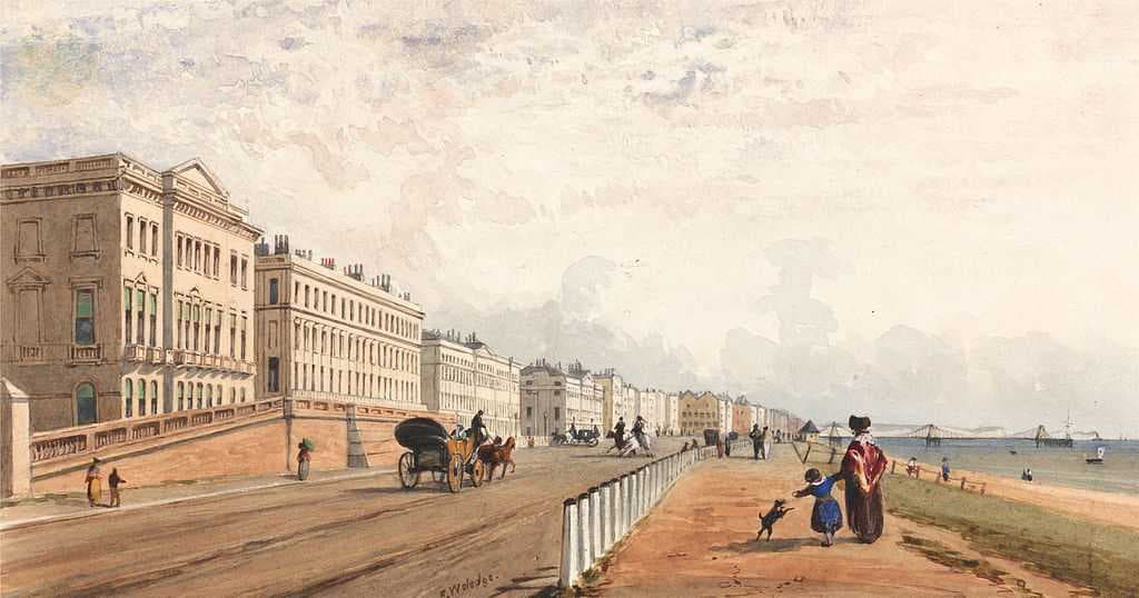 Brighton, The Front and the Chain Pier Seen in the Distance, early 19th century