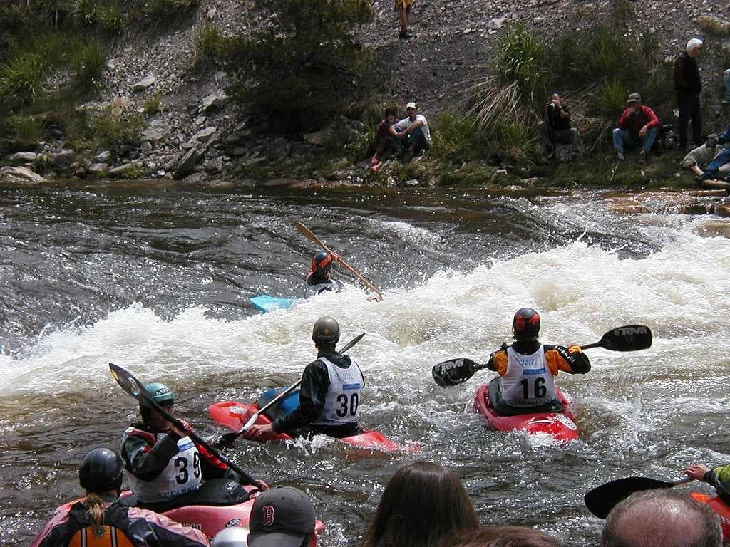 Kayakers at Charlie's Hole on the Yampa River