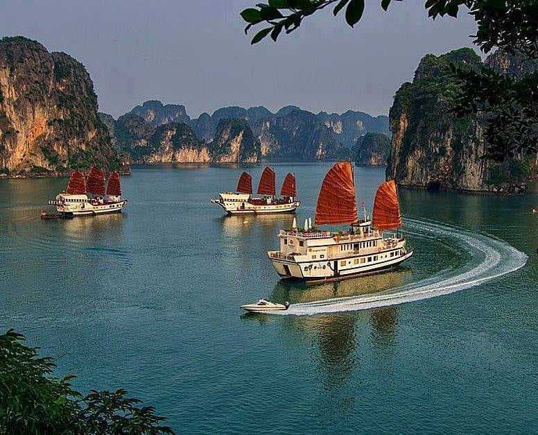Bai Tu Long Bay Surrounded by Limestone Cliffs