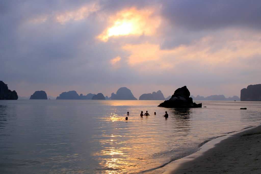 Swimming in Bai Tu Long Bay