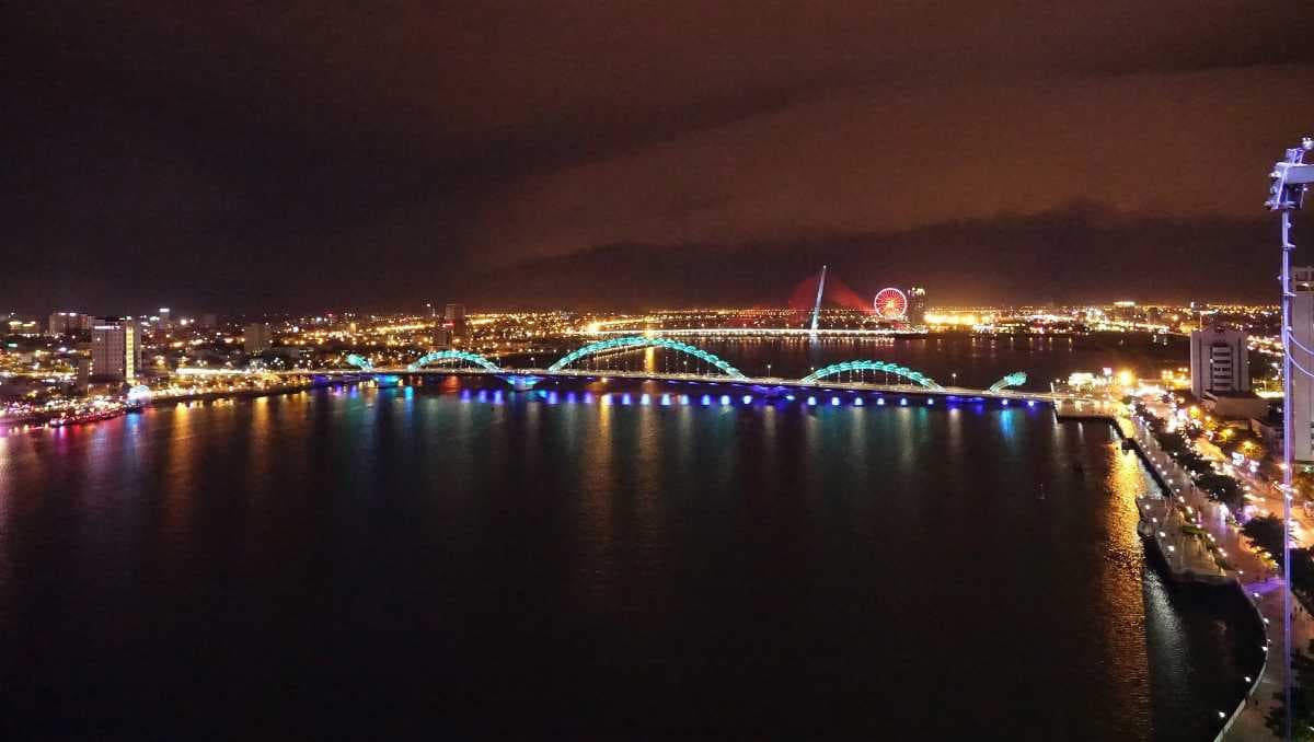 Bird's Eye View of Dragon Bridge Da Nang