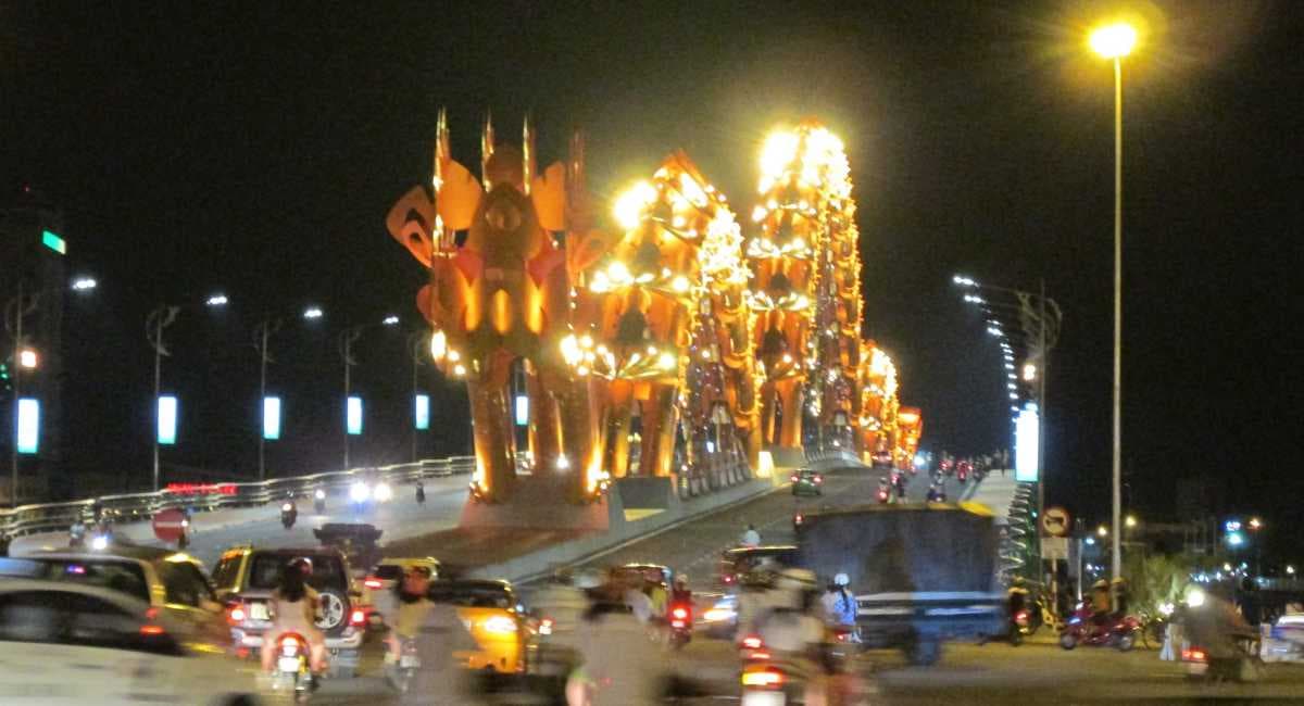 Dragon Bridge Lit Up