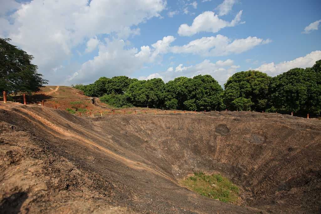 Explosion crater at the top of A1 Hill (named Eliane 2 by French)