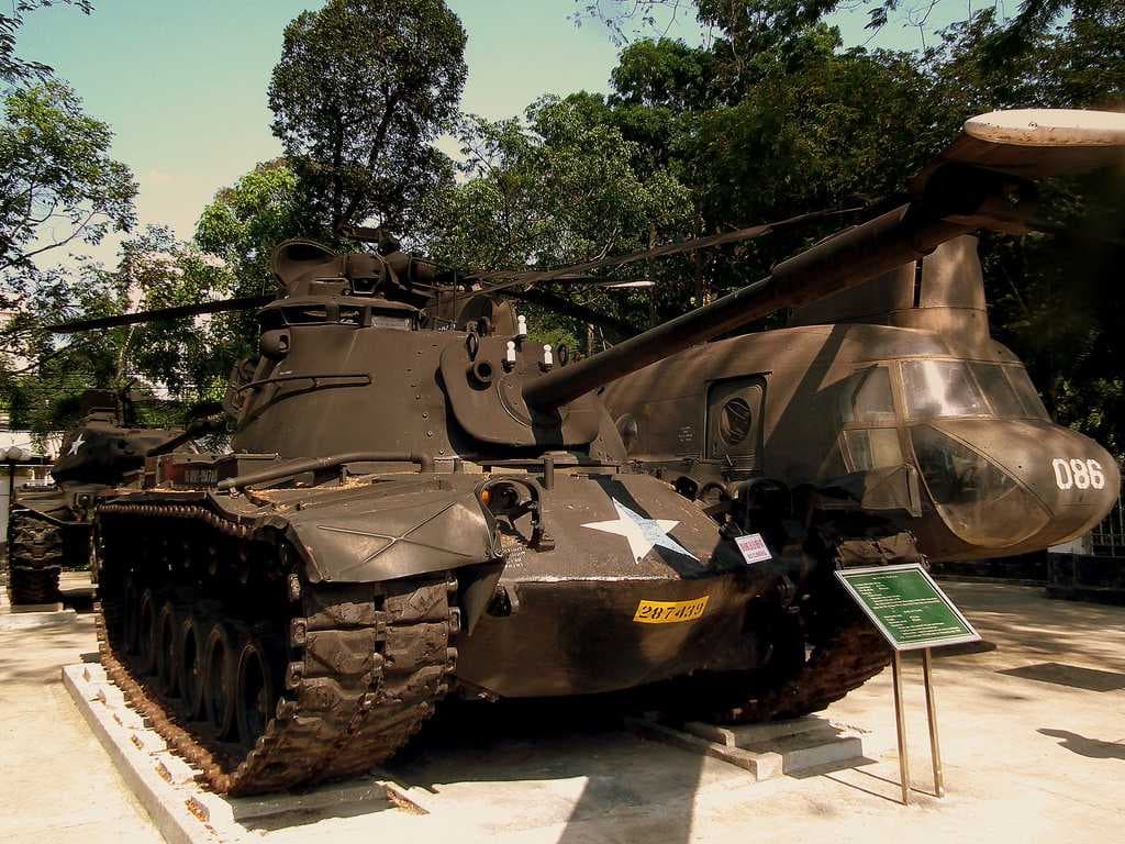An army tank in the museum.